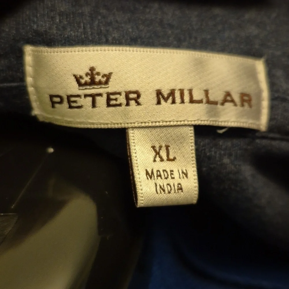 Peter Millar Xl Charcoal Gray With 1/4 Zip Mock Turtleneck.100% Cotton.($1538A)
